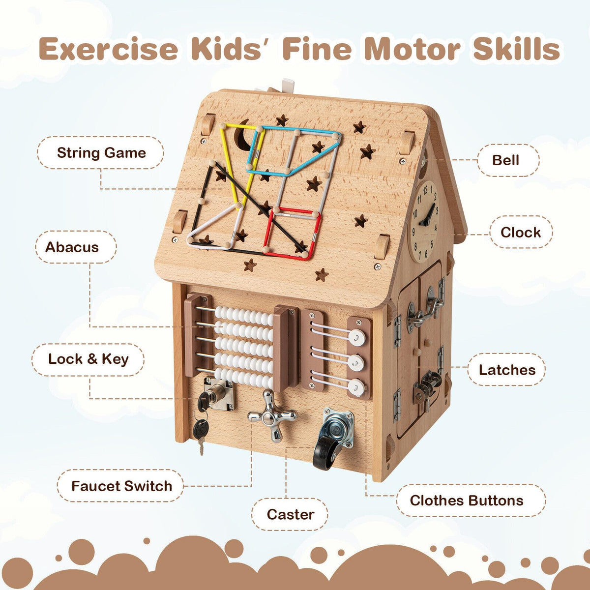 Multi-purpose Busy House with Sensory Games for Boys & Girls Ages 3 + Years Old