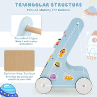 8-in-1 Wooden Baby Walker, Push and Pull Learning Activity Center