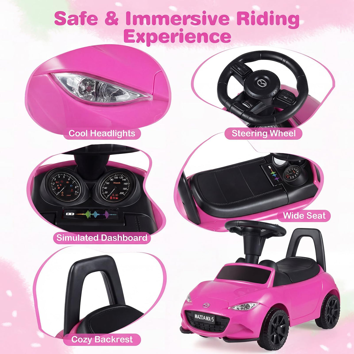 Toddler Ride on Toy, Foot to Floor Kid Sliding Car with Under-Seat Storage