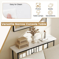 Giantex 120cm Entryway Table Faux Marble Top Console Table