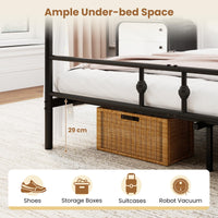 Canopy Bed Frame Modern 4-Poster Platform Bed with Headboard and Under-bed Storage