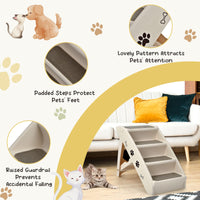 4 Steps Folding Dog Ramp Stairs, Portable Pet Climbing Ladder