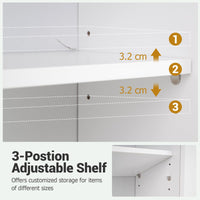 GIANTEX Bathroom Wall Cabinet 2-Door Medicine Cabinet w/Open Shelf