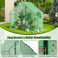 Giantex 6x3x5.5 FT Mini Walk-in Greenhouse, with Roll-up Zippered Door & Window