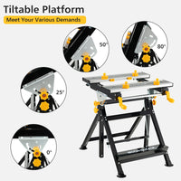 Folding Work Table 125kg Load Capacity, Portable Workbench