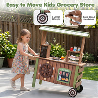 Pretend Play Market Food Cart with Ovens and Shelves for Boys and Girls
