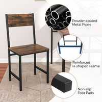 Dining Chairs Set of 2/4, Rustic Wood & Metal Frame