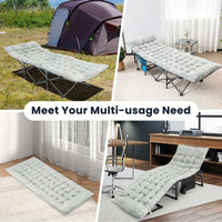 195 x 74 x 7 CM Thickened Recliner Cushion with 4 Fixing Straps, Bed Fixing Pocket