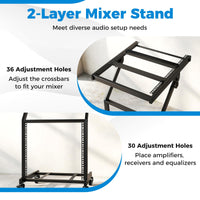 2 Layer Professional Audio Rack Mount with Lockable Wheels