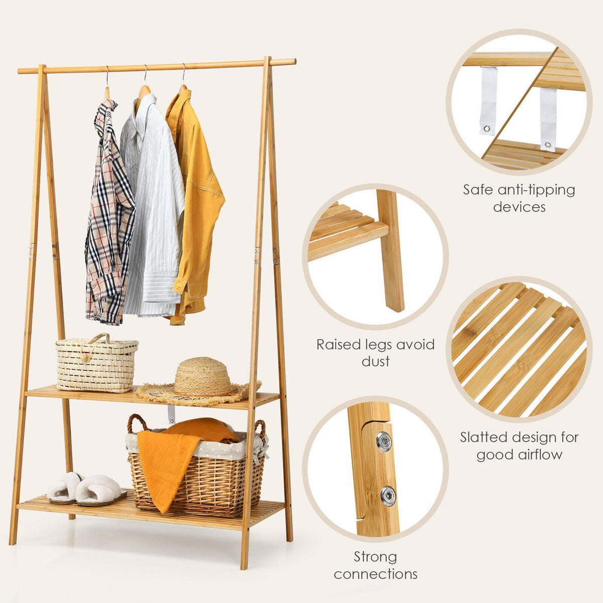 Giantex Bamboo Garment Rack