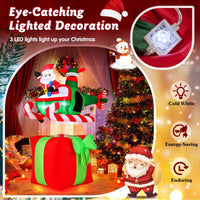 1.8m Christmas Inflatables Santa Claus with Helicopter on Gift Box