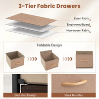Giantex 4-Drawer Narrow Dresser with Removable Fabric Bins & Top Shelf