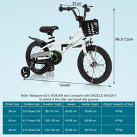 Kids Bike, 14 16 18 Inch Boys Girls Bike for 3-8 Years w/Training Wheels, Adjustable Handlebar & Seat, Removable Basket