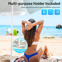 Giantex 7.2 Ft Beach Umbrella, Patio Sunshade Umbrella with Sand Anchor