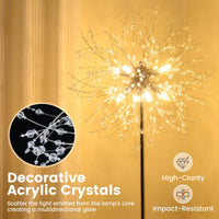 160cm Crystal Floor Lamp, Modern Freestanding Dandelion Light with Acrylic Crystals