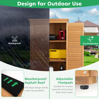 1.6M Outdoor Wooden Storage Shed Solid Wood Garden Tool Cabinet