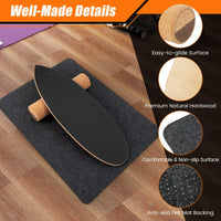 Balance Board Trainer Wobble Board w/Roller & Blanket for Skateboard