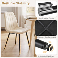 Giantex Dining Chairs Set of 4, Upholstered Fabric Kitchen Chairs