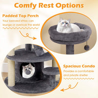 Cat Tree with Condo and Padded Perch for Adult Cats