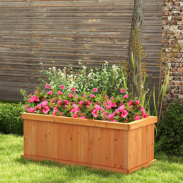 Raised Garden Bed, Wooden Planter Box with 4 Drainage Holes & Detachable Bottom Panels