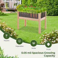 Wooden Raised Garden Bed 75cm x 46cm x 61cm Elevated Wood Planter Box with Legs