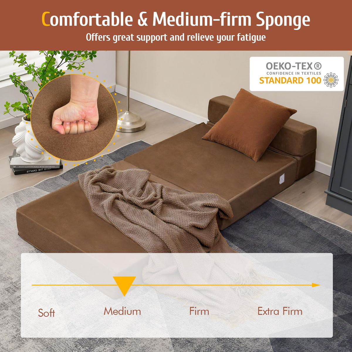 Giantex Tri Folding Sofa Bed, Convertible Sleeper Chair Bed