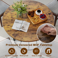 Giantex 118 cm Round Dining Table for 4, Farmhouse Kitchen Table