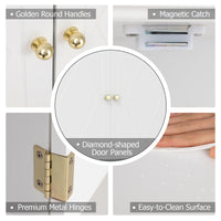 GIANTEX Bathroom Wall Cabinet 2-Door Medicine Cabinet w/Open Shelf