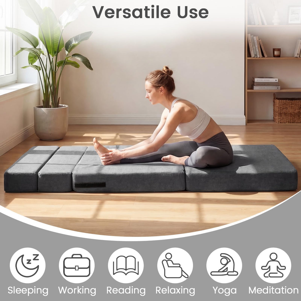 Giantex Folding Sofa Bed, 3-in-1 Convertible Sleeper Chair with 2 Pillows