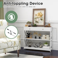 Console Table with Drawer and 2 Shelves for Living Room Entryway
