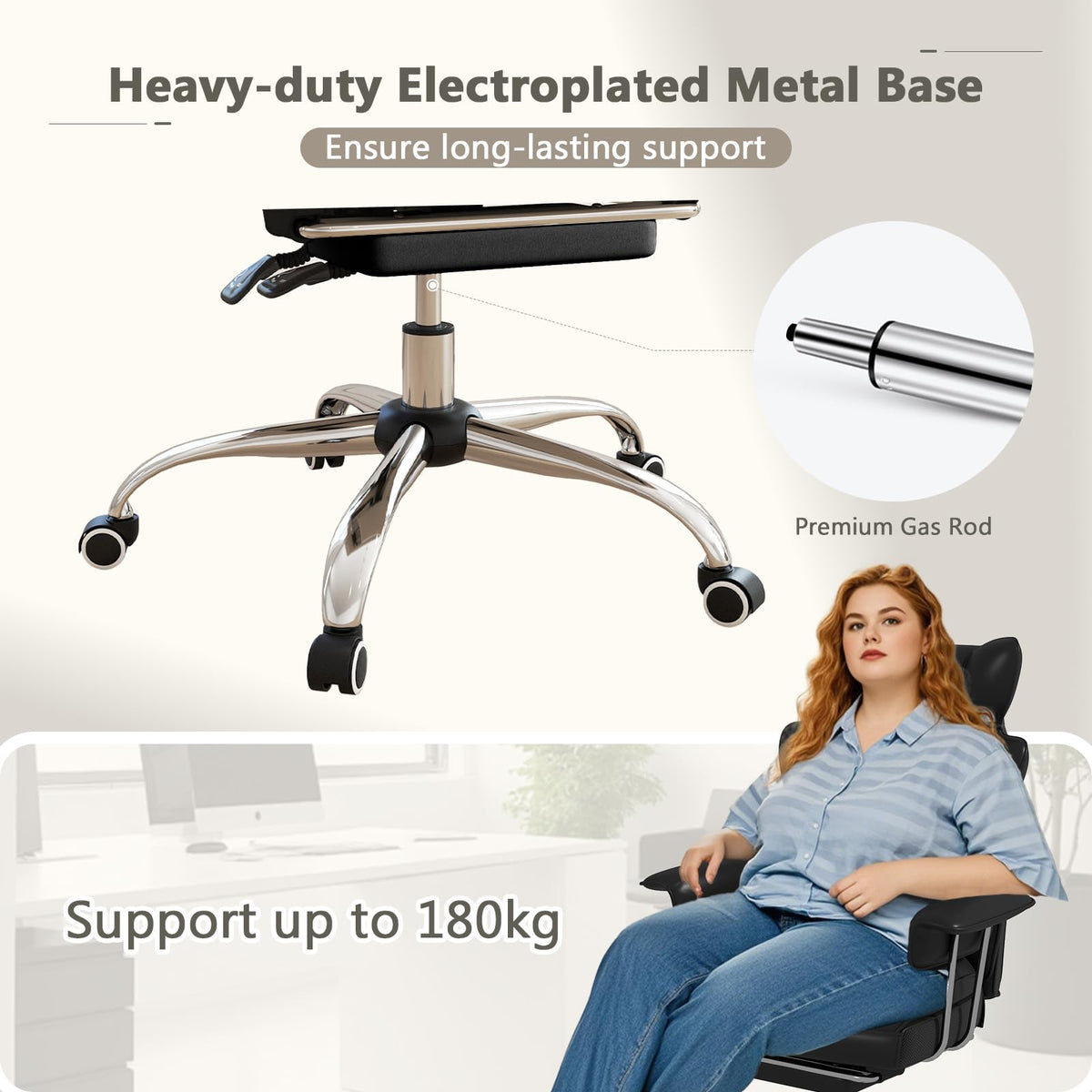 Executive Desk Chair w/Retractable Footrest