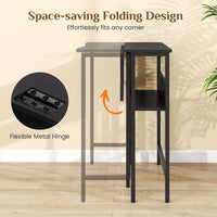 Giantex 80cm Small Folding Computer Desk w/Storage Shelf, Drop Leaf