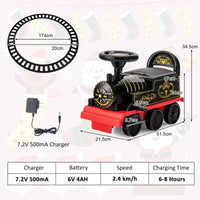 Ride on Train Track, 6V Electric Ride on Train with Tracks, Storage Seat