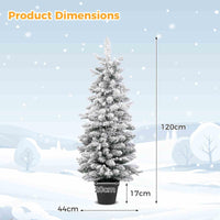 120CM Artificial Christmas Tree Potted with 176 Branch Tips PE and 8 Lighting Modes