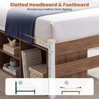Giantex Single Size Metal Bed Frame w/3 Drawers & Storage Cubes, Industrial Platform Bed