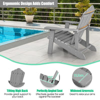 All-Weather Adirondack Chair with Cup Holder for Patio