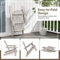 Folding Adirondack Chair Set of 2 with High Backrest and Wide Armrests