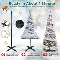 180cm Pre-Lit Pop up Christmas Tree w/ 140 LED Lights