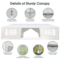 Waterproof Gazebo Tent with 6 Removable Side Panels for Party