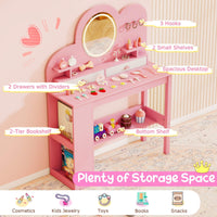 Princess Vanity Table and Chair Set with 2 Drawers