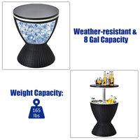 Outdoor Ice Cooler with Height Adjustable Tabletop for Party