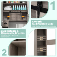 Giantex Over The Toilet Storage Cabinet, Farmhouse Bathroom Organizer