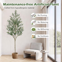 Giantex 190 cm Artificial Olive Tree with Life-Like Fruit & Leaves