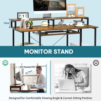 Giantex Computer Desk with Storage Shelves, Home Office Writing Table with Monitor Stand