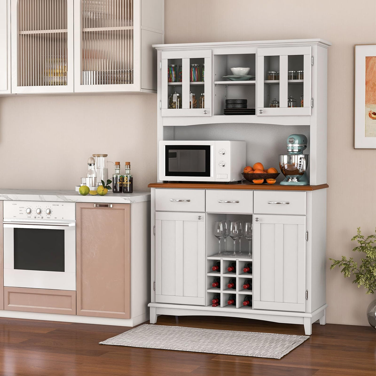 Kitchen Buffet with Hutch Tall Kitchen Pantry Cabinet