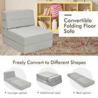Giantex 16cm Thick Tri-Folding Mattress, Floor Lounge Sofa Bed w/Upholstered Cushion