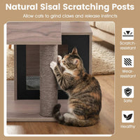 Modern Cat Tree with Sisal Scratching Posts and Removable Cushions