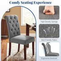 Giantex Upholstered Dining Chairs Set of 2, Modern Button Tufted Chairs