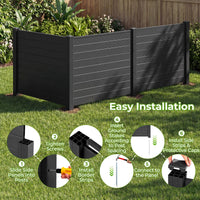 3-Panel AC Fence with Metal Stakes No Dig Enclosure for Patio