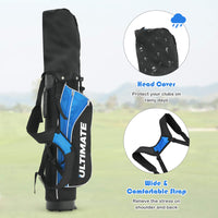 Junior Complete Golf Club Set for Age 8 to 13, Includes 3# Fairway Wood, 7# & 9# Irons, Putter, Head Cover